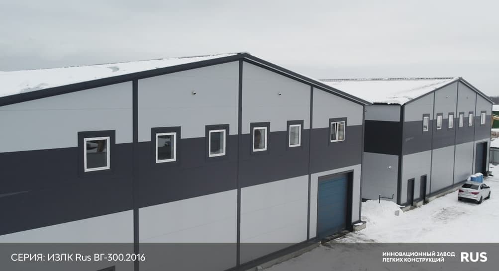 Быстровозводимые ангары из металлоконструкций серии ИЗЛК RUS-КБ-300.2021 / 17 X 78